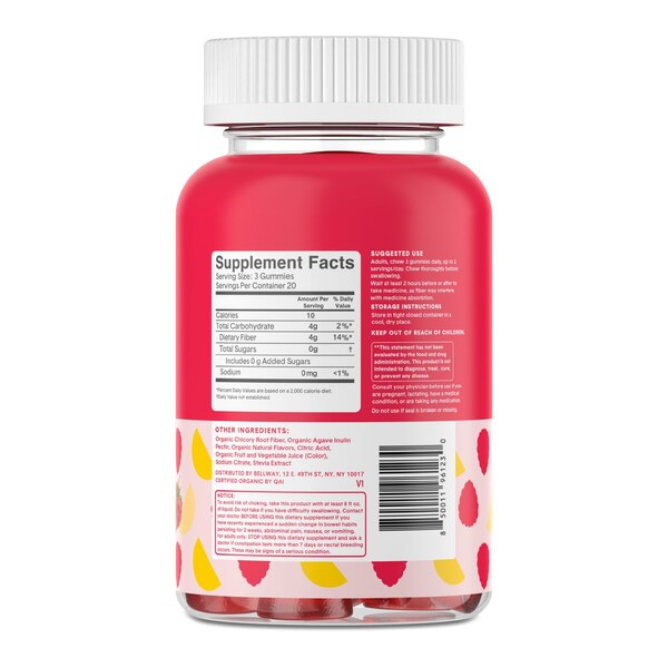 Bellway Super Fiber + Gummies - Raspberry Lemon, 60 CT