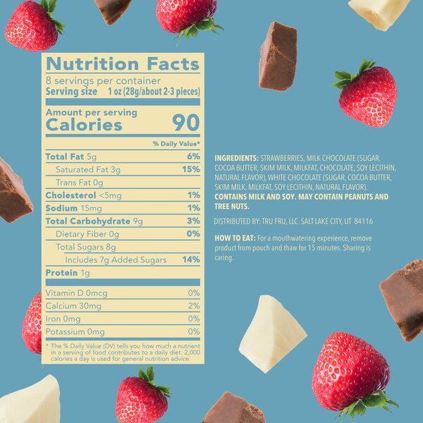 Tru Fru, Strawberries with White Milk Chocolate, 8 Oz