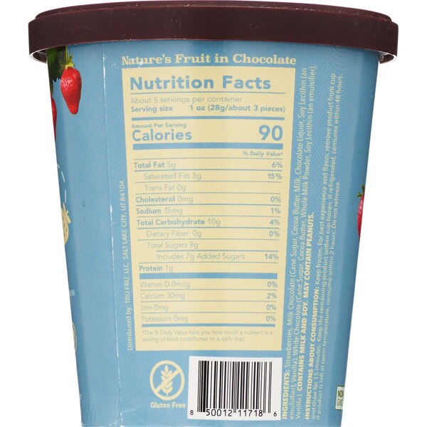 TRU FRU Strawberries Hyper Chilled in White & Milk Chocolate, 5 oz
