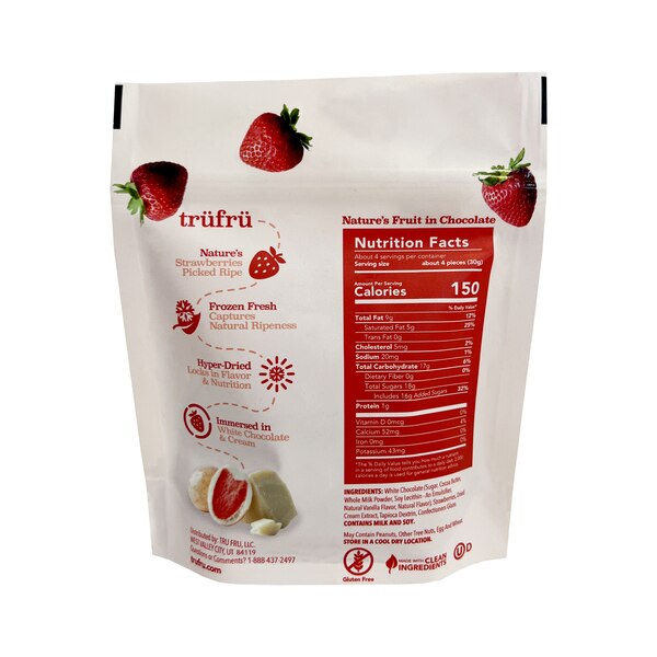 Tru Fru Nature's Hyper-Dried Strawberries & Crème, 4.2 oz