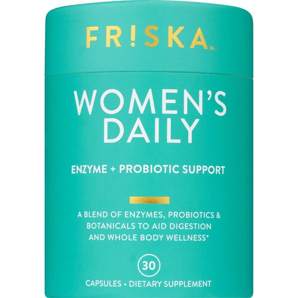 FRISKA Women's Daily Enzyme + Probiotic Support Capsules