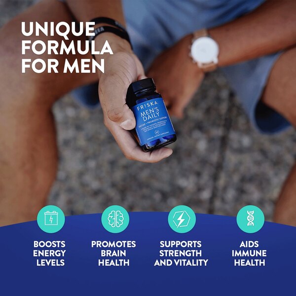 FRISKA Men's Daily Enzyme + Probiotic Support Capsules