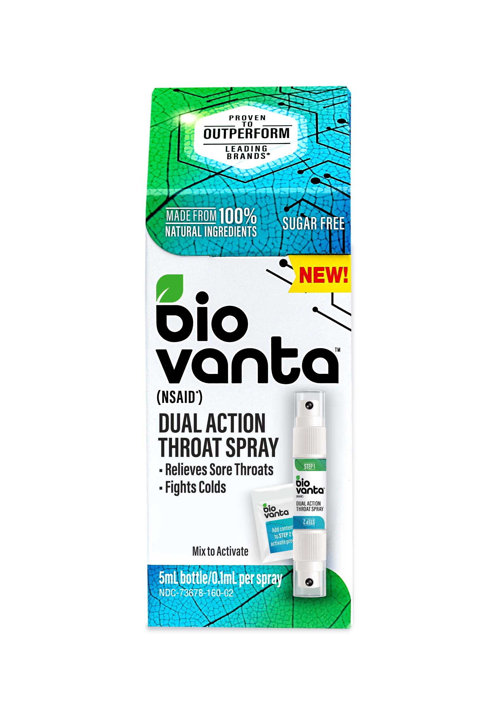Biovanta Dual Action Throat Spray, 0.17 OZ