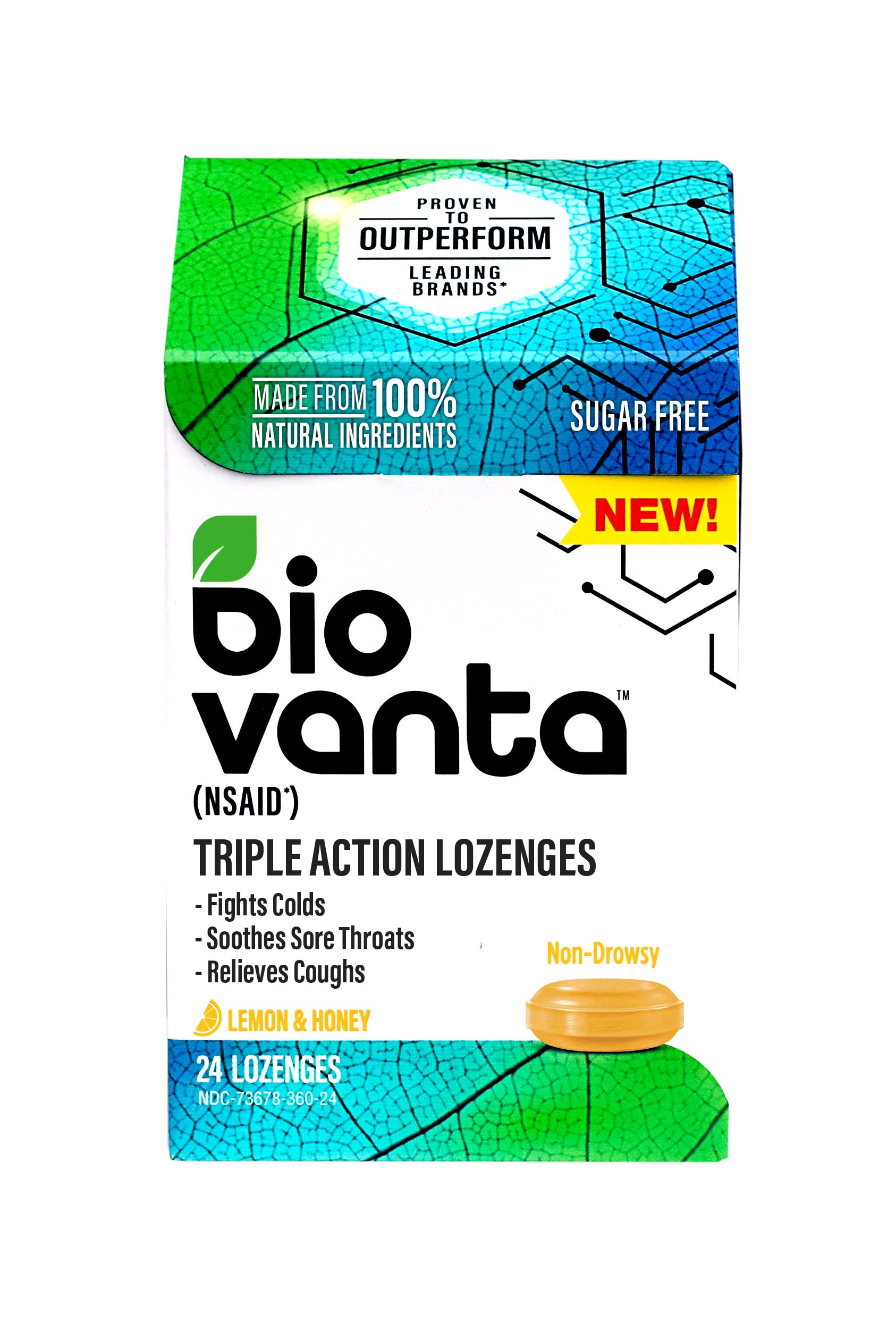 Biovanta Triple Action Lemon & Honey Lozenges, 24 CT