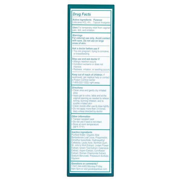 Good Clean Love Relief Gel w/ 4% Lidocaine
