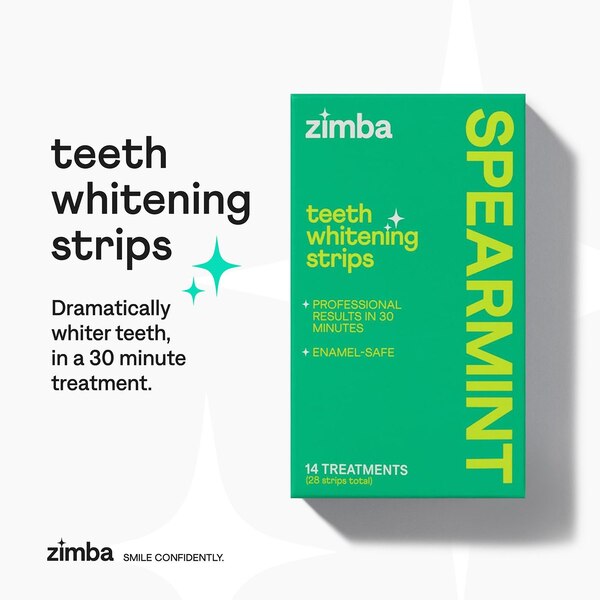 Zimba Teeth Whitening Strips, Spearmint, 14 Treatments
