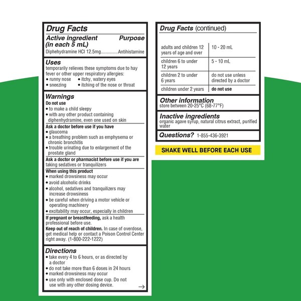 Genexa Kids' Allergy Relief, Diphenhydramine HCl, 4 OZ