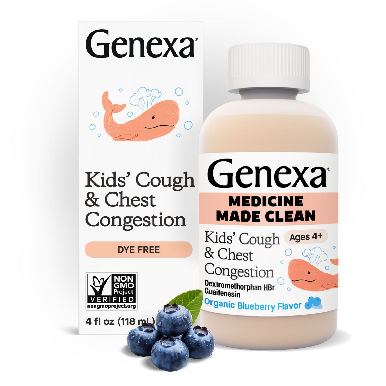 Genexa Kid's - Jarabe pediátrico para la tos y la congestión, 4 oz