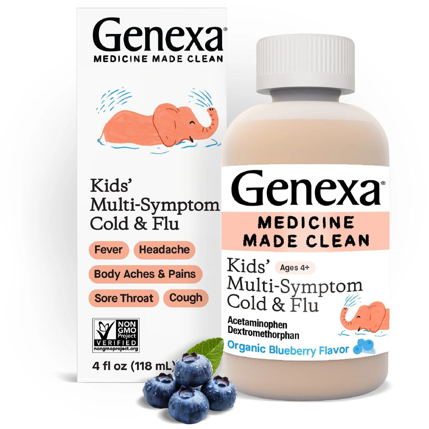 Genexa Kids Day Multi Symptom Cold and Flu, 4 OZ