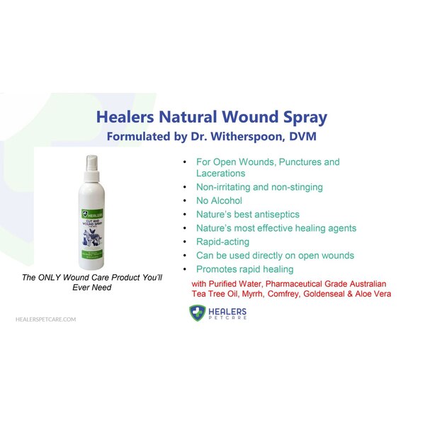 Healers Natural Cut & Wound Spray for Pets, 8 oz