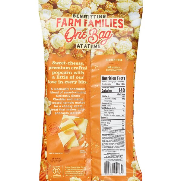 Cabot, Maple Cheddar Popcorn, 4.5 oz