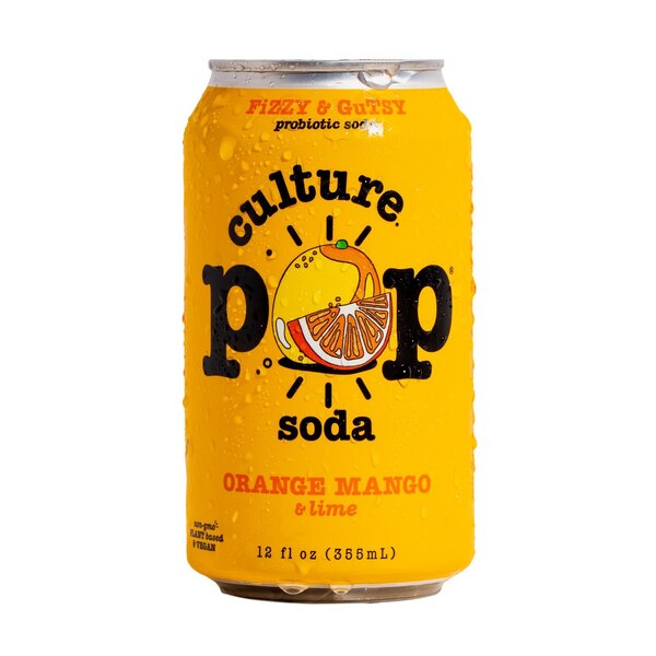 Culture Pop, Orange Mango Probiotic Soda, 12 Oz