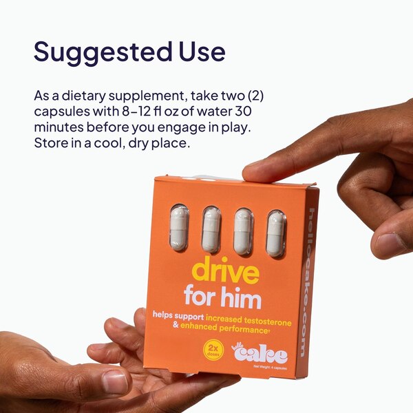 Hello Cake Sex Drive Supplements for Him, 4 CT