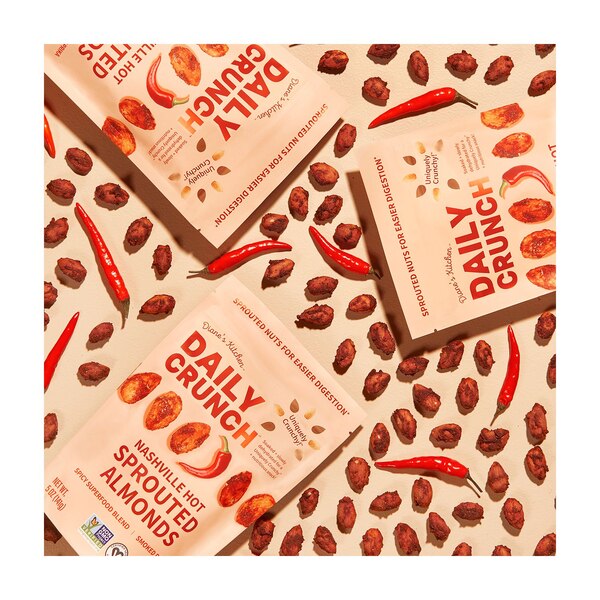 Daily Crunch Sprouted Almonds, Nashville Hot, 5 oz