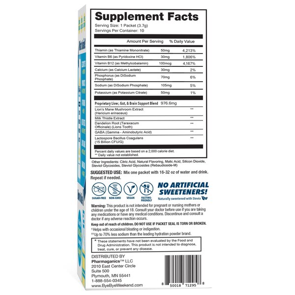 Dr. Stephanie's Bye Bye Weekend Lemonade Drink Mix, 10 CT