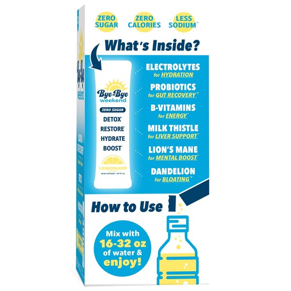 Dr. Stephanie's Bye Bye Weekend Lemonade Drink Mix, 10 CT