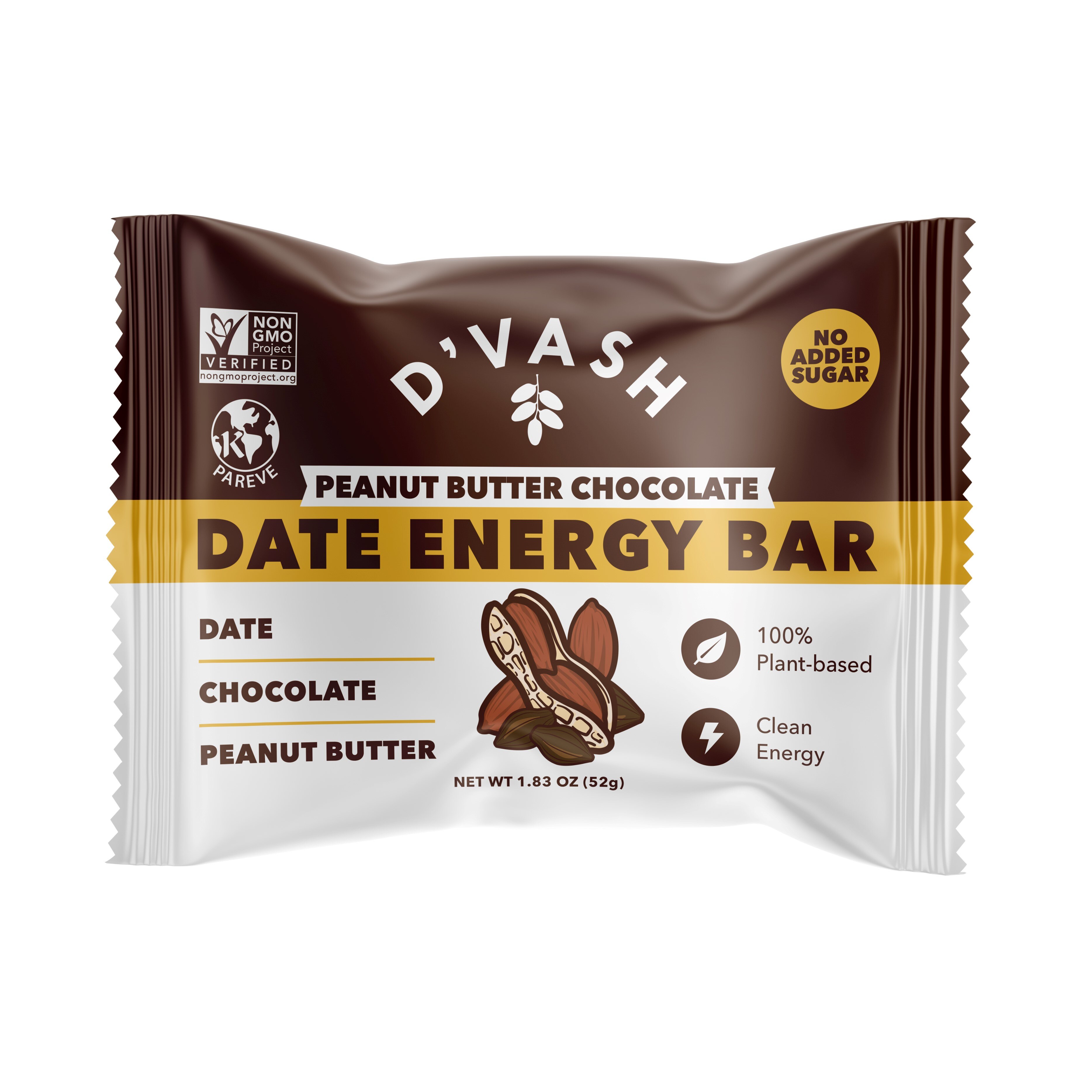 D'Vash Cashew Almond Pistachio Date Energy Bar, 1.76 OZ