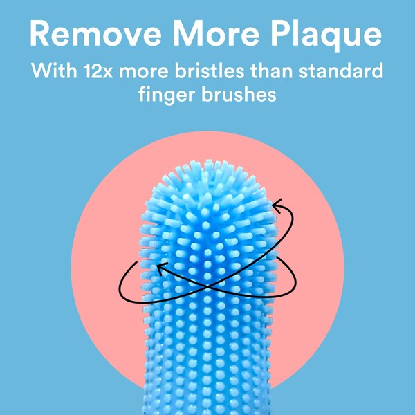 Jasper 360º Silicone Pet Finger Toothbrush, 2-Pack, Blue