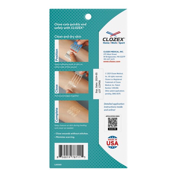 Clozex Pediatric Assorted Sizes Laceration Closures 3 CT