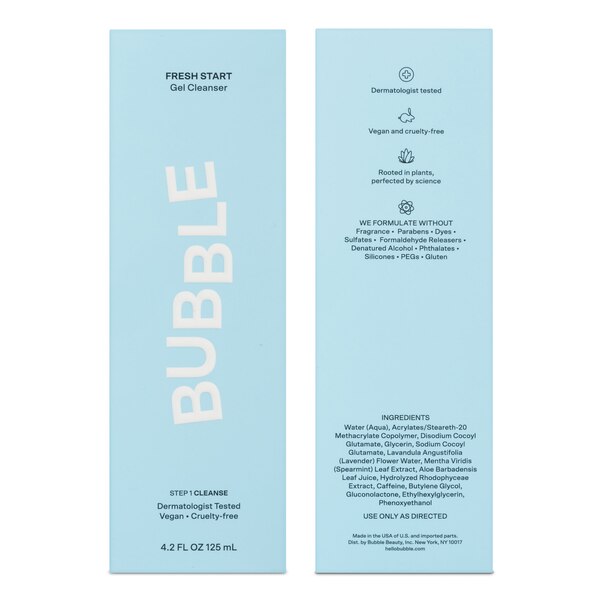 Bubble Skincare Fresh Start Gel Facial Cleanser, All Skin Types, 4.2 OZ