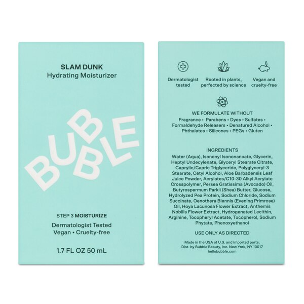 Bubble Skincare Slam Dunk Hydrating Face Moisturizer, Normal to Dry Skin, 1.7 OZ