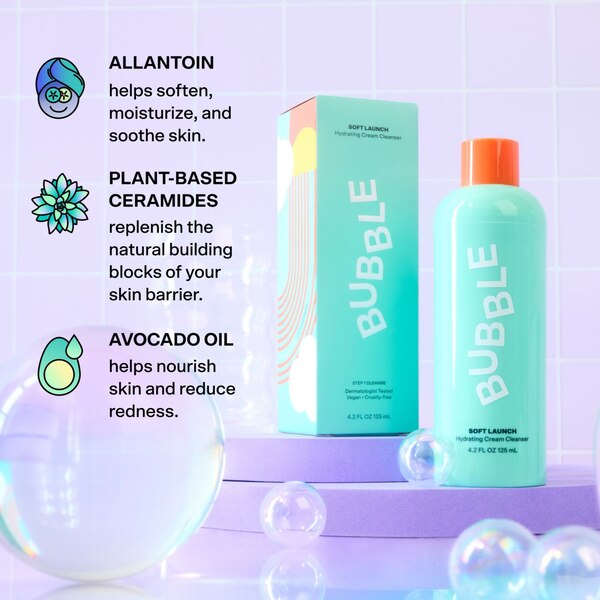 Bubble Skincare Soft Launch Hydrating Cream Cleanser, 4.2 OZ
