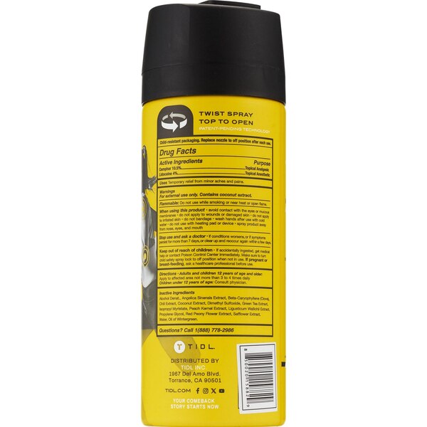 TIDL Heat Therapy Pain Relief Spray, 3 OZ