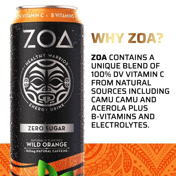 ZOA Zero Sugar Energy Drink, 16 OZ