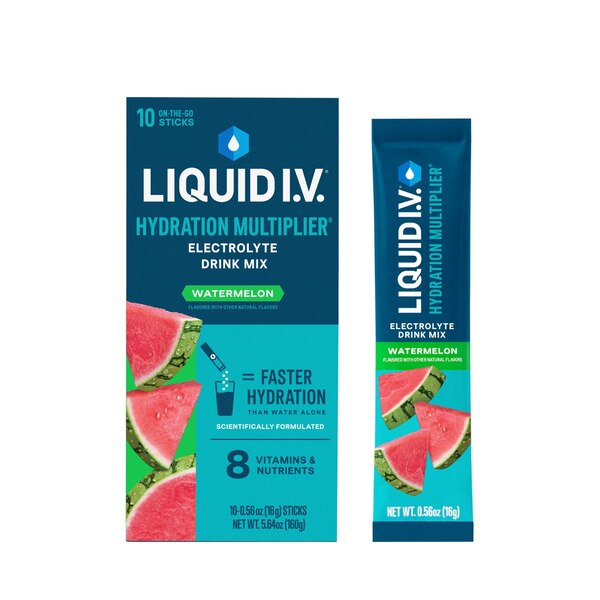 Liquid I.V. Hydration Multiplier Electrolyte Drink Mix, Watermelon, 10 CT
