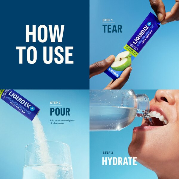 Liquid I.V. Hydration Multiplier + Powdered Probiotic Kombucha Drink Mix, Tart Green Apple