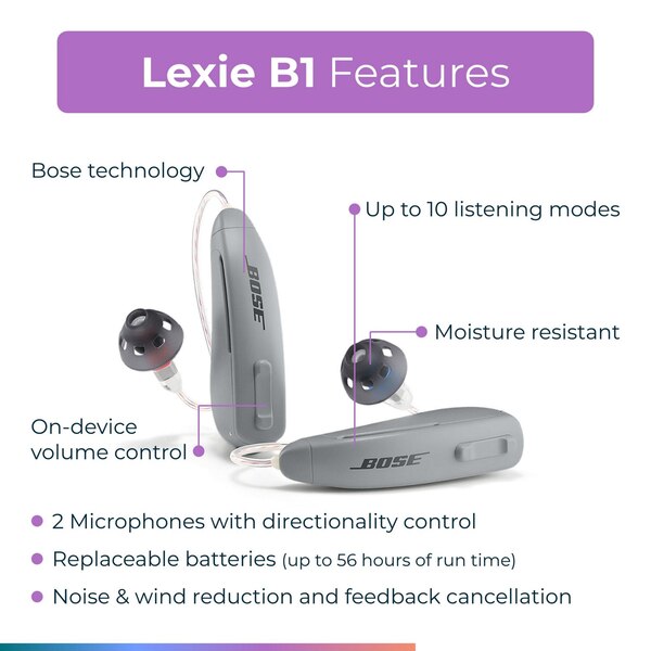 Lexie B1 Self-fitting OTC Hearing Aids Powered by Bose