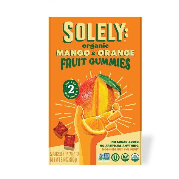 Solely Organic Mango & Orange Whole Fruit Gummies, 5 ct