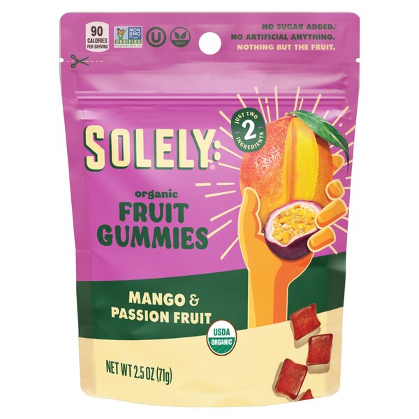 Solely, Organic Fruit Gummies Mango & Passionfruit, 2.5 oz