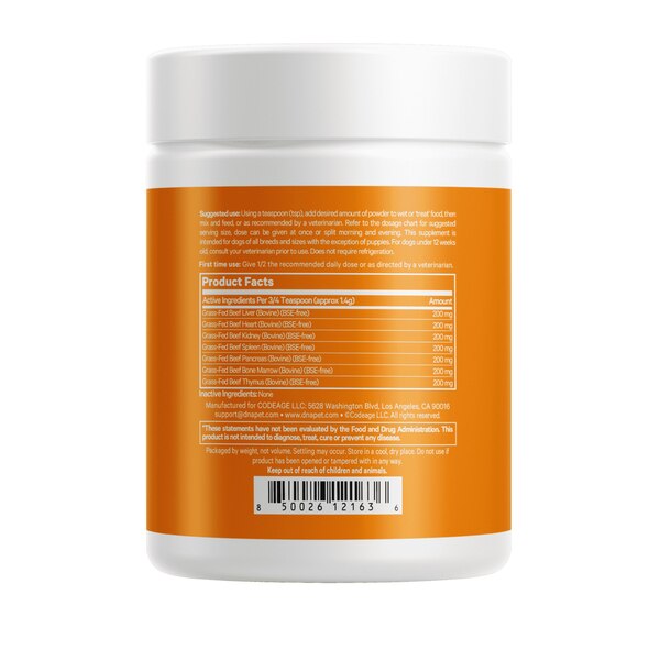 DNA PET Happy Healthy Organs Supplement for Dogs, 3 oz