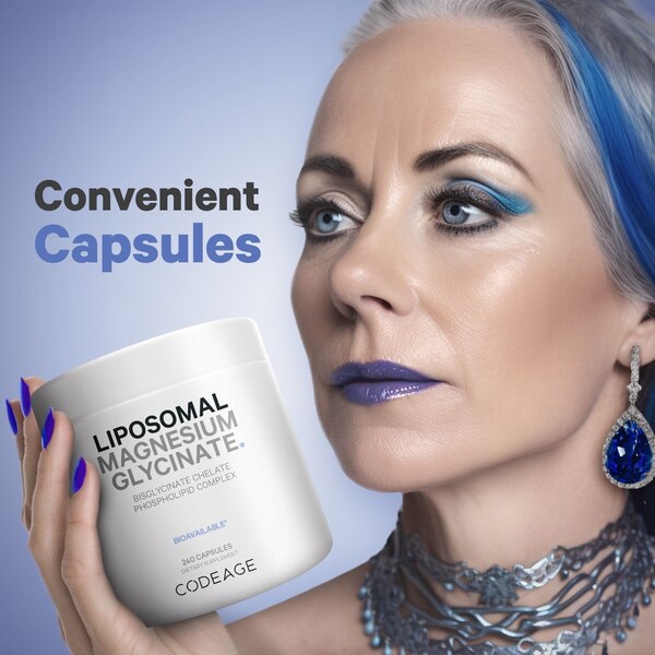 Codeage Liposomal Magnesium Bisglycinate Chelate Mineral Supplement, BioMag Phospholipids