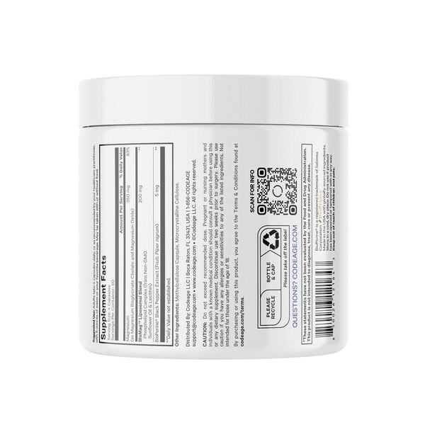 Codeage Liposomal Magnesium Bisglycinate Chelate Mineral Supplement, BioMag Phospholipids