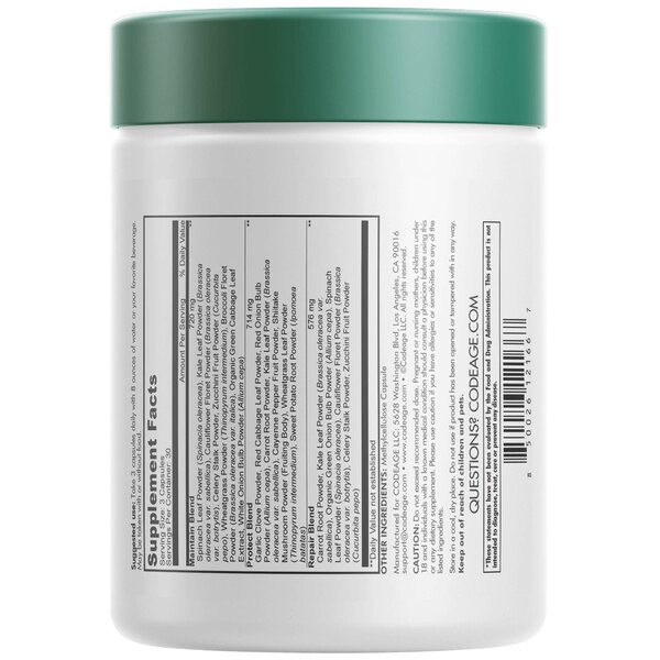 Instantfood Easy Veggies, Vegan Greens Vitamins Supplement Capsules, Whole Food Vegetables, 90CT
