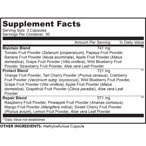 Instantfood Fast Fruits, Whole Food Daily Fruits Vitamins, Reds Superfood 15 Fruits Extracts, 90CT