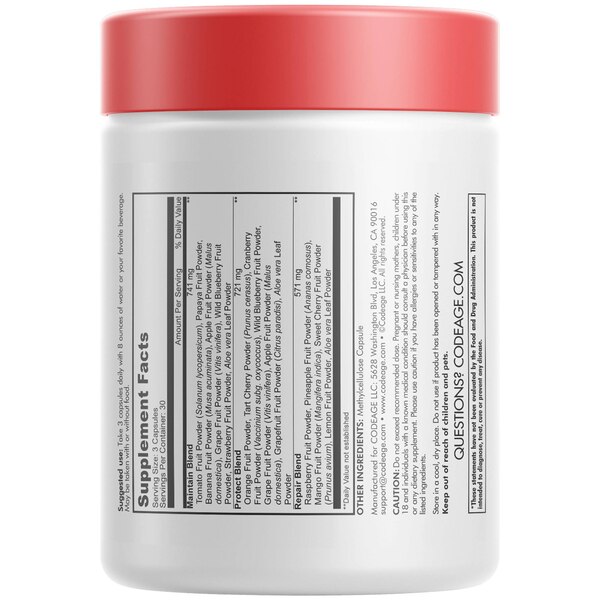Instantfood Fast Fruits, Whole Food Daily Fruits Vitamins, Reds Superfood 15 Fruits Extracts, 90CT