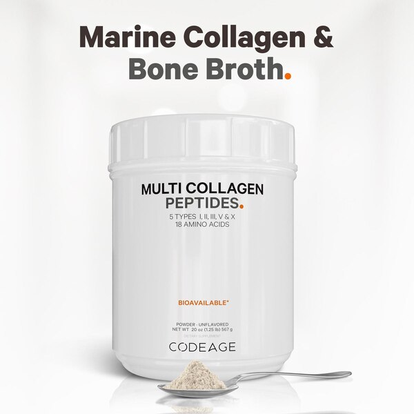 Codeage Multi Collagen Peptides Protein Powder Unflavored, 20 OZ