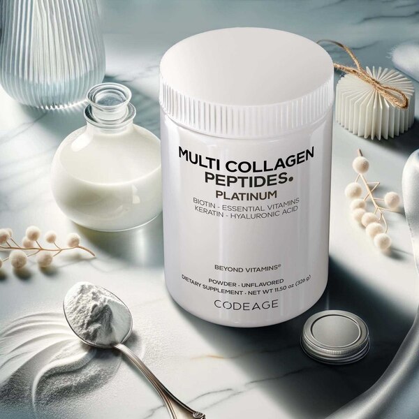 Codeage Collagen Powder with Biotin + Vitamin C Unflavored, 11.5 OZ