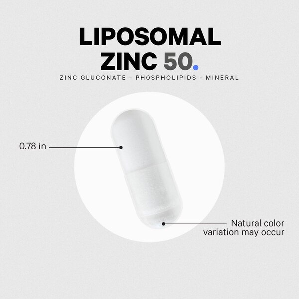 Codeage Liposomal Zinc, 3-Month + Supply, Zinc Gluconate Essential Mineral Vegan Supplement, Non-GMO, 100 CT