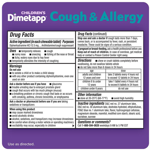Children's Dimetapp Cough & Allergy Chewable 24 CT