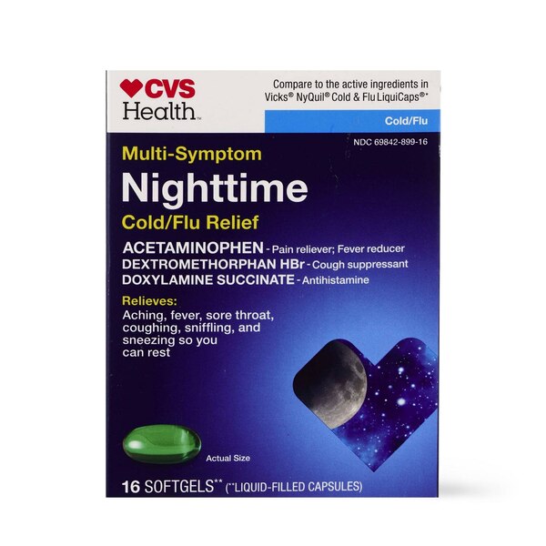 CVS Health Multi-Symptom Nighttime Cold/Flu Relief Softgels