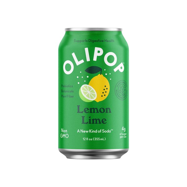 OLIPOP Prebiotic Soda, Lemon Lime Soda, 12 Oz