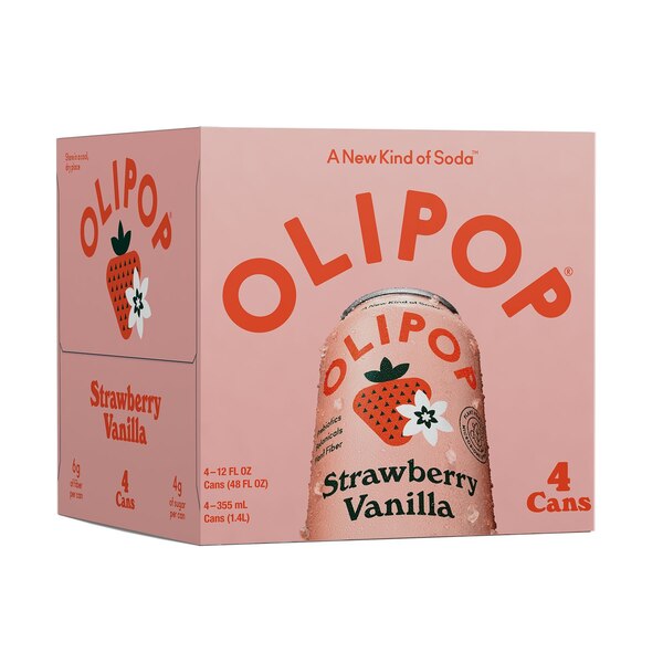 Olipop Strawberry Vanilla, 4 PK