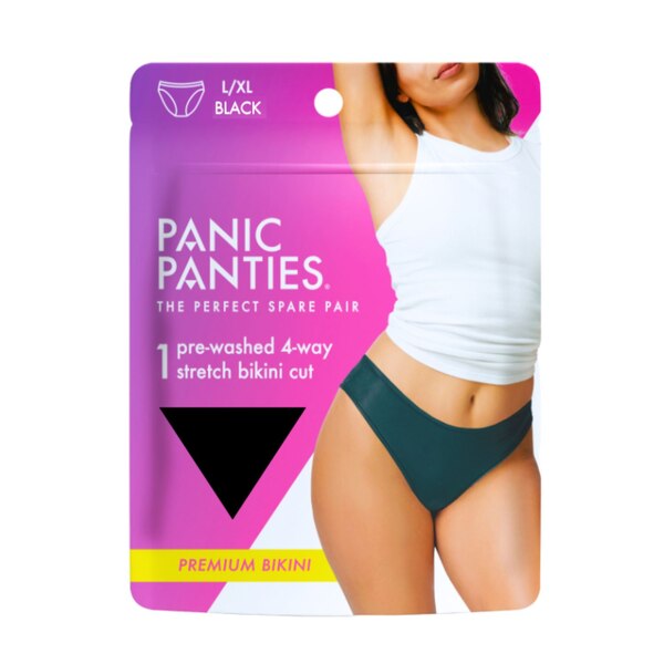Panic Panties Premium Bikini, L/XL, Black
