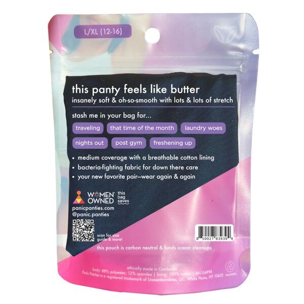 Panic Panties Premium Bikini, L/XL, Black