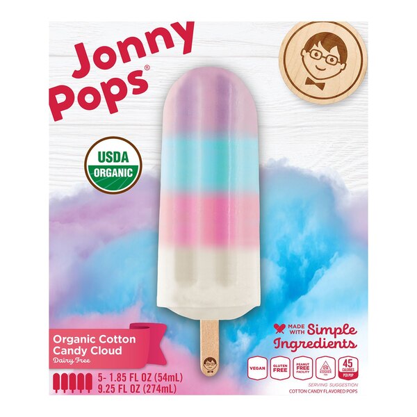 Jonny Pops Cotton Candy Popsicle 5 ct, 9.25 oz
