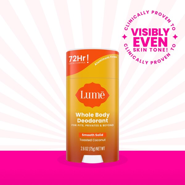 Lume Whole Body Deodorant Stick, Toasted Coconut, 2.6 OZ